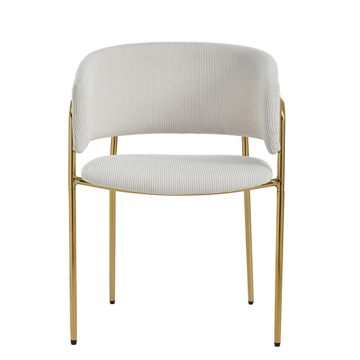 ESSZIMMERSTUHL 6 Stück 55×55×80 cm aus Metall-Holz Gestell Cordstoff, beige - Beige, Metall (55/80/55cm) - Luhomfu