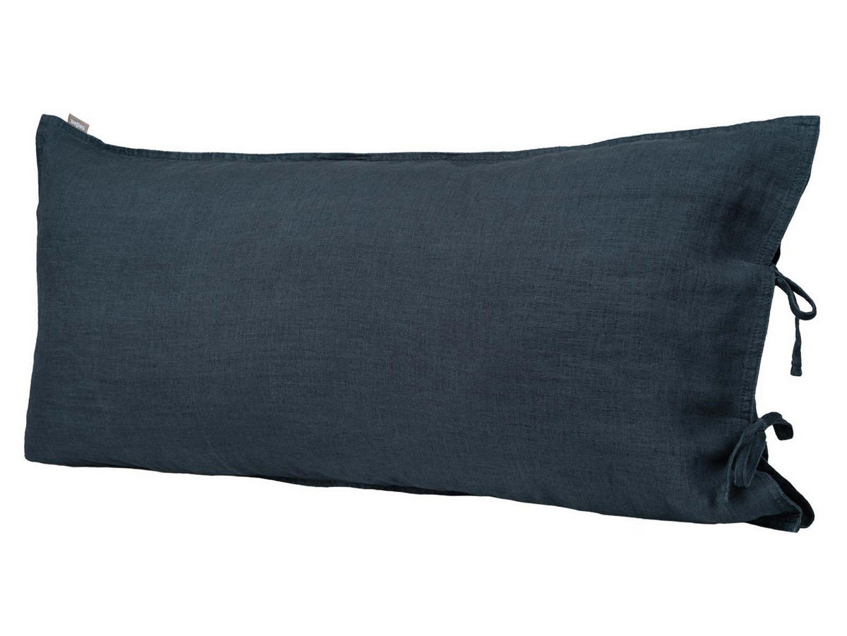 KISSENBEZUG reines Leinen tiefsee-blau 40/80 cm - Dunkelblau, Naturmaterialien (40/80cm) - beties Heimtextil