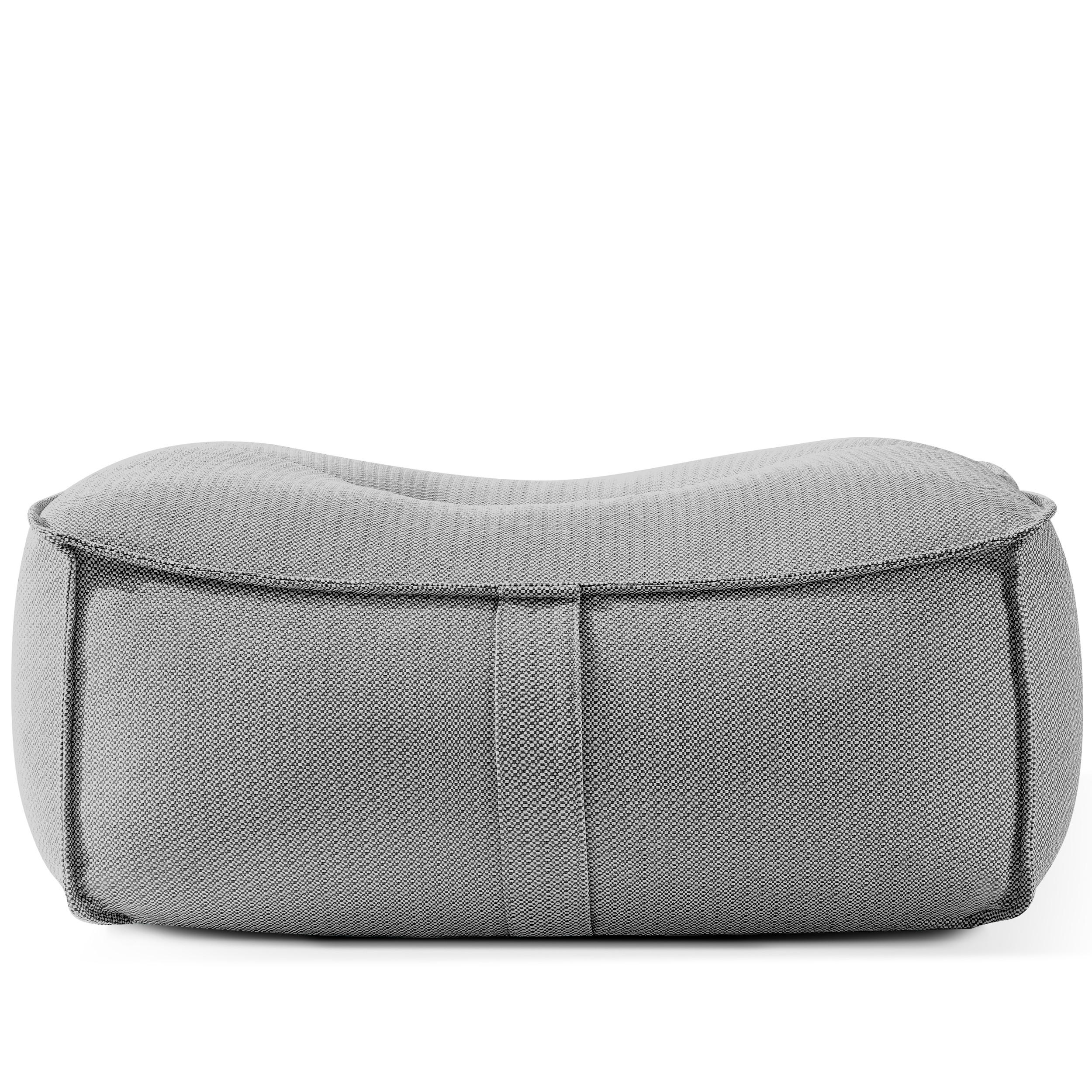GARTENLOUNGE-HOCKER LOVIA Outdoof Pouf, Schwarz/Weiß - Schwarz, Textil (90/41/75cm) - KONSIMO®