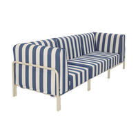 GARTENSOFA mit 3 Sitzplätzen, Blau - Blau, Textil (80/78/216cm) - Oviala