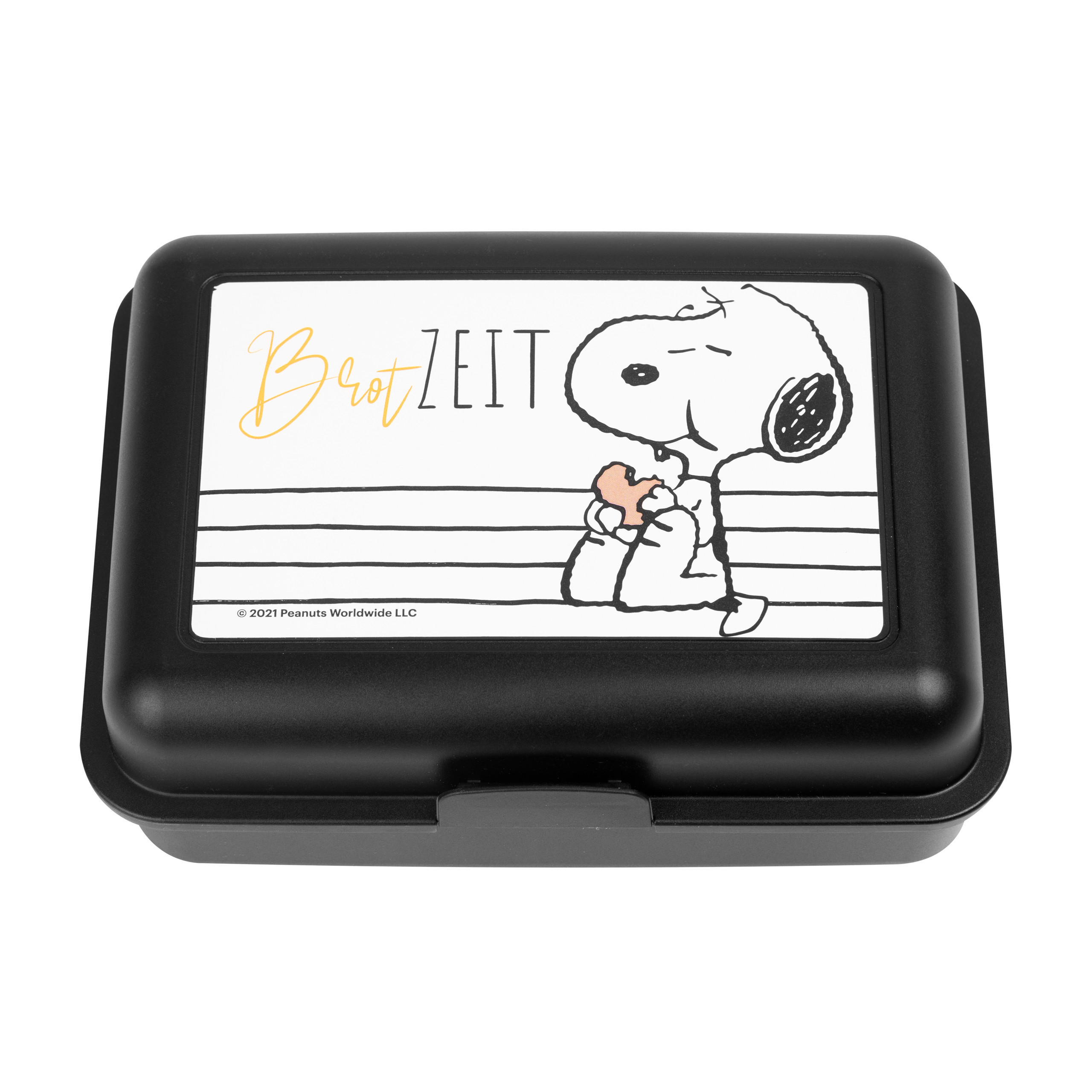 BROTDOSE The Peanuts Snoopy Brotzeit Schwarz 17,5 x 12,8 x 6,9 cm - Schwarz, Kunststoff (17.5/6.9/12.8cm) - United Labels