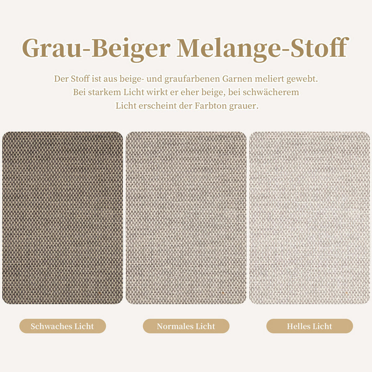 GARTENLOUNGE-SET GRAUBEIGE 4-teilig mit Ecksofa 2 Hockern und Esstisch inkl. Kissen - Beige, Textil - BLACKCUP