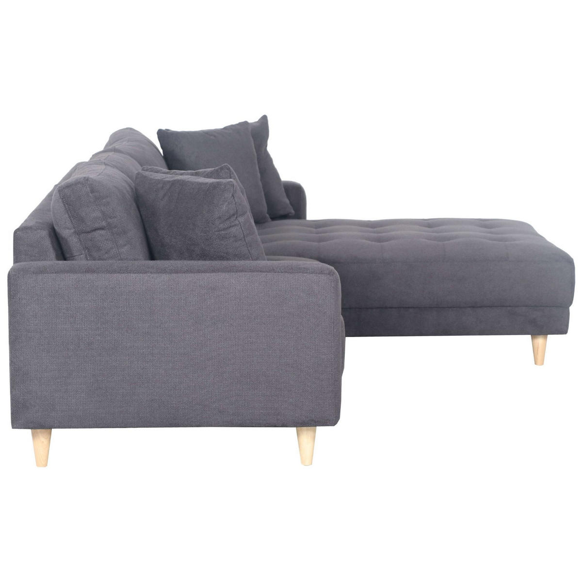ECKSOFA Gorino - Hellbraun/Dunkelgrau, Holz/Textil (283/176cm) - Mr. Deko