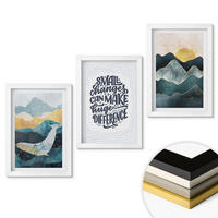 WANDBILDER 3er-Set - 20x30 cm Weißer Rahmen - Abstrakte Berginspiration - Weiß, Kunststoff (20/30cm) - ArtPrintCave