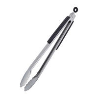 GRILLZANGE - Silberfarben, Holz/Metall (3.5cm) - Relaxdays