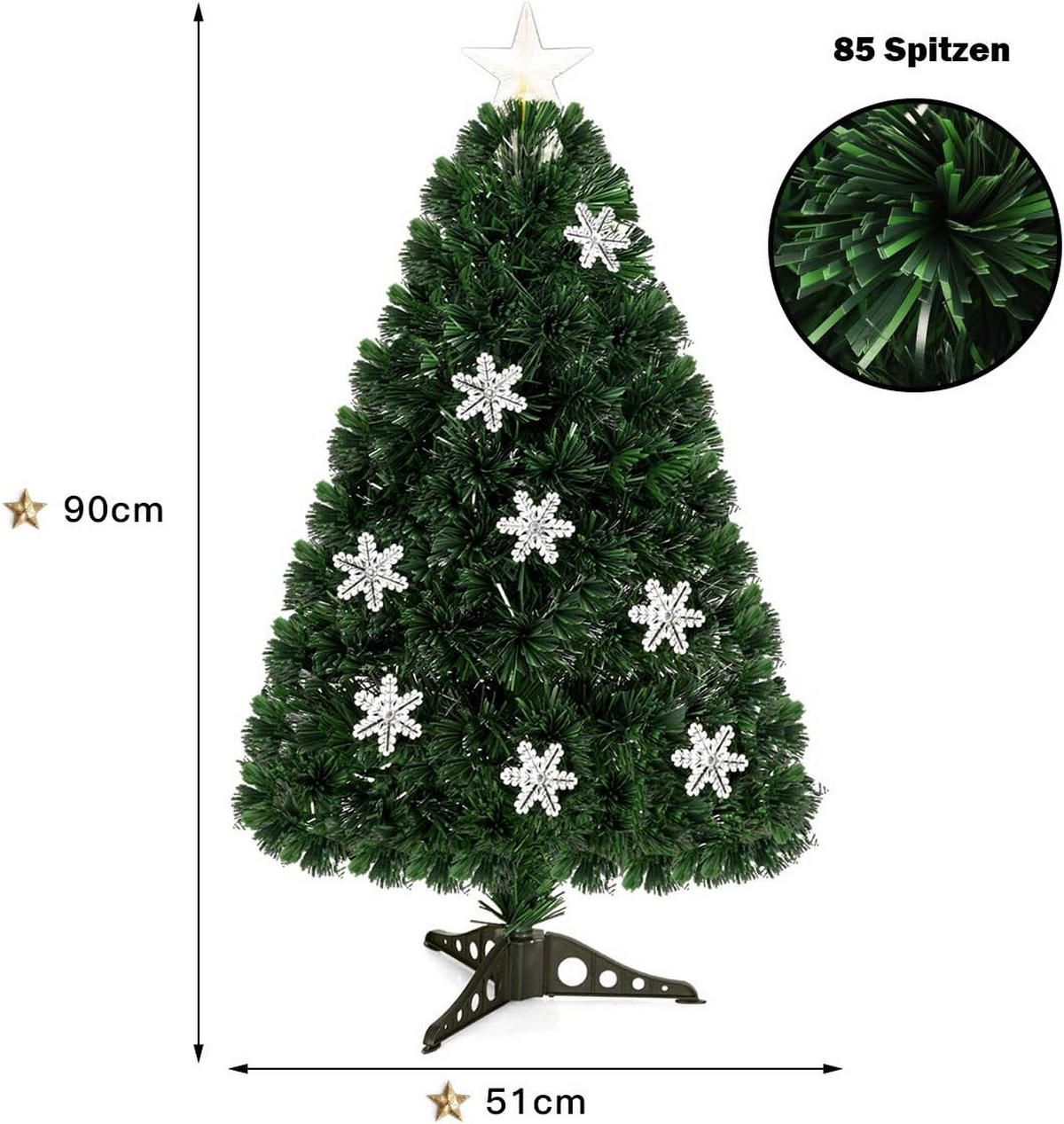 WEIHNACHTSBAUM Grün - Grün, Kunststoff (90cm) - COSTWAY