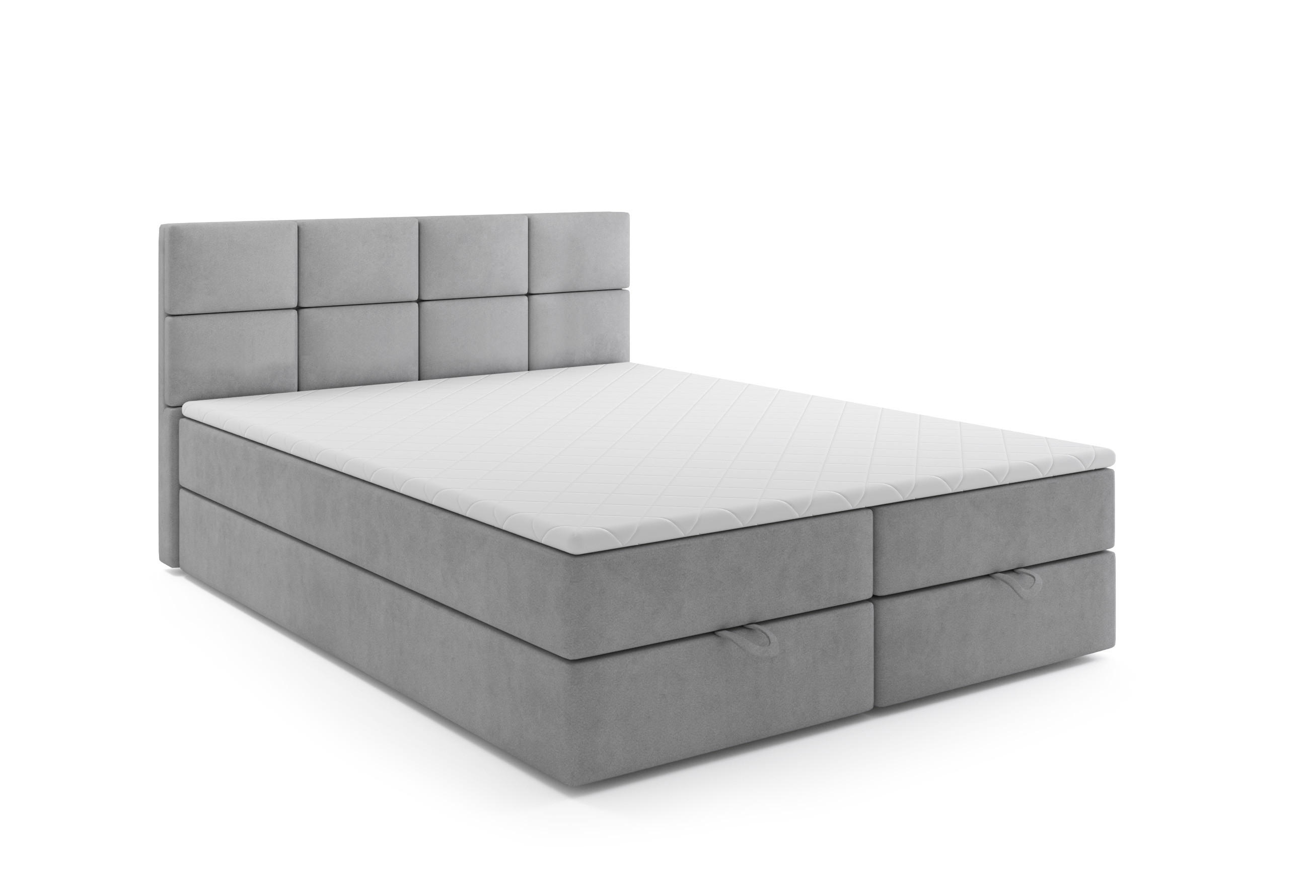 BOXBETT OSLO 160 x 200 Grau - Grau, Textil/Metall (160/200cm) - VLR BEDS