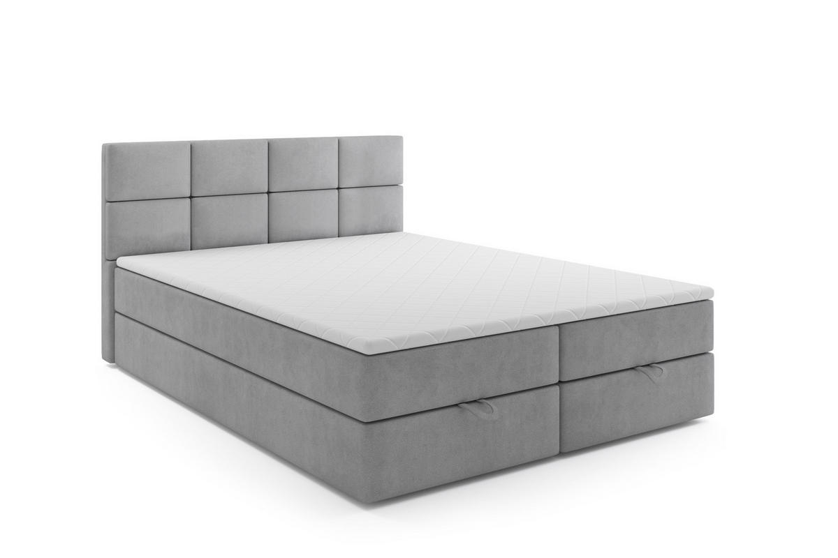 BOXBETT OSLO 160 x 200 Grau - Grau, Textil/Metall (160/200cm) - VLR BEDS