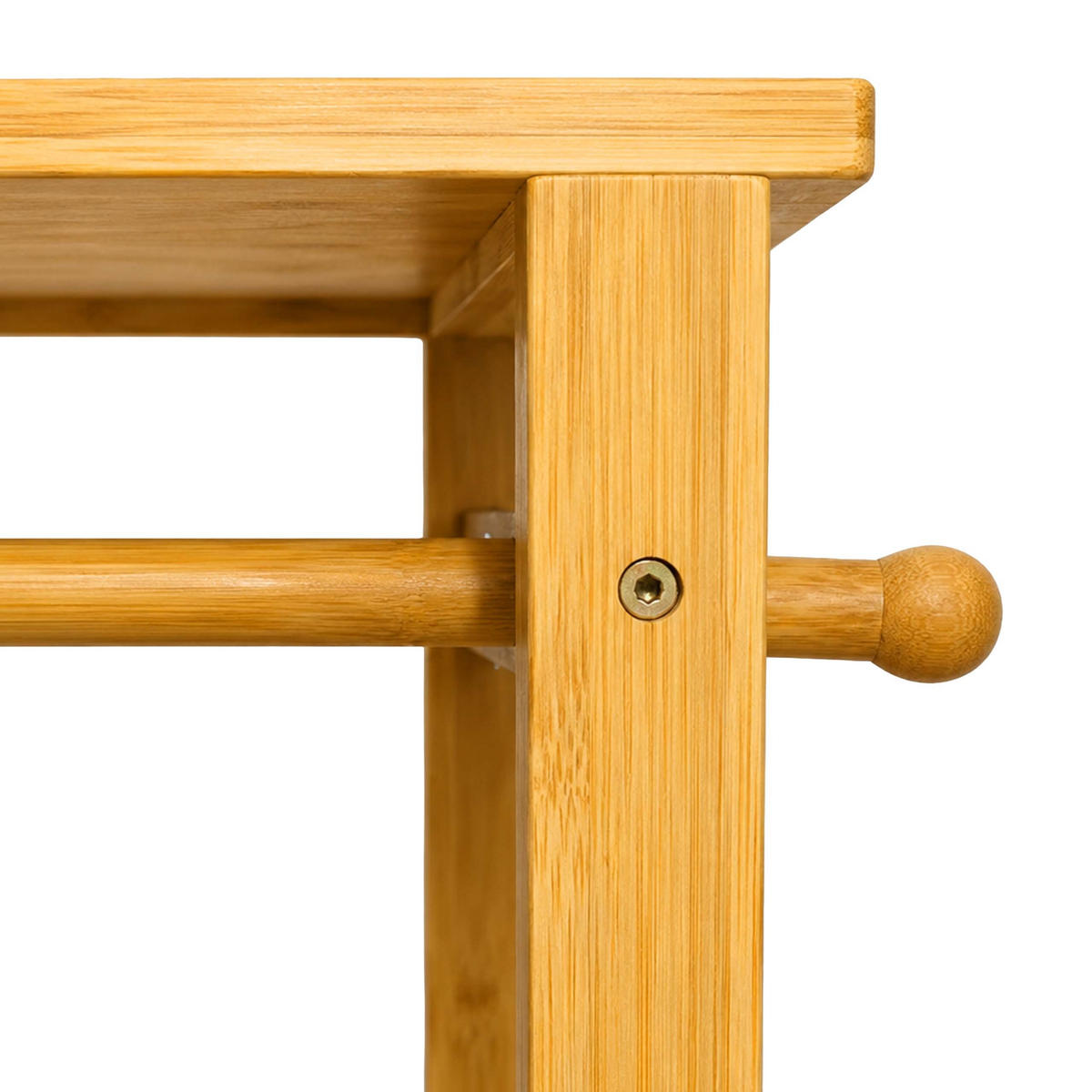 KLEIDERSTÄNDER Natur Bambus mit 2 Schrankelementen - Hellbraun, Holz (99/164/29cm) - Relaxdays