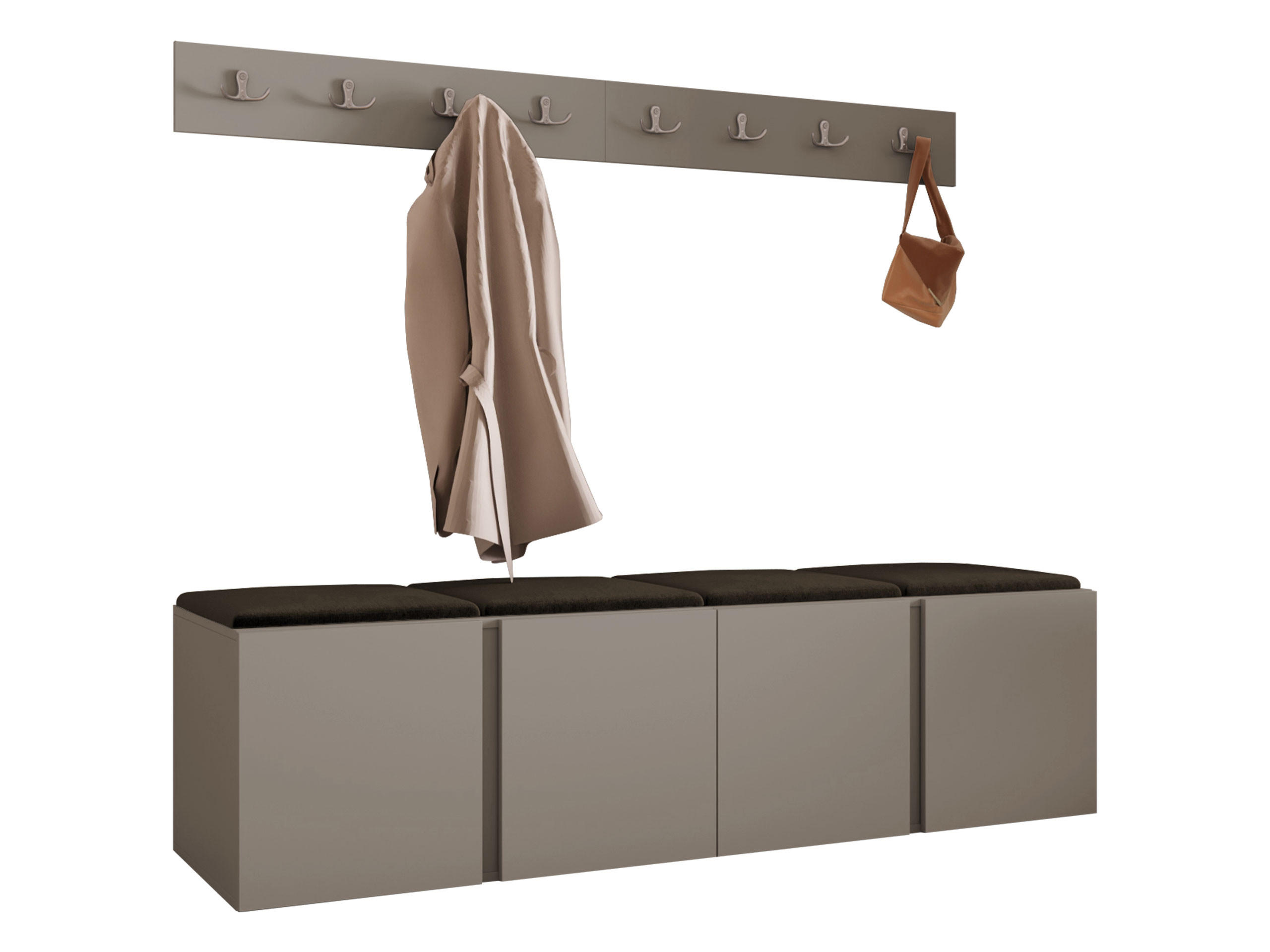 Mirjan24 Garderoben-Set Kaschmir, Braun 168x42x46 cm