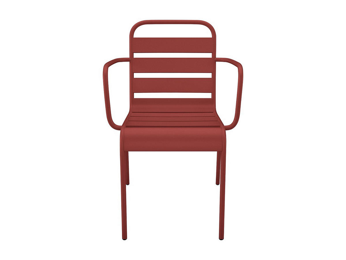 GARTENSTUHL - 56 cm x 59 cm - Metall - Rot - MIRMANDE - Rot, Metall (56/79/59cm) - Vente-Unique
