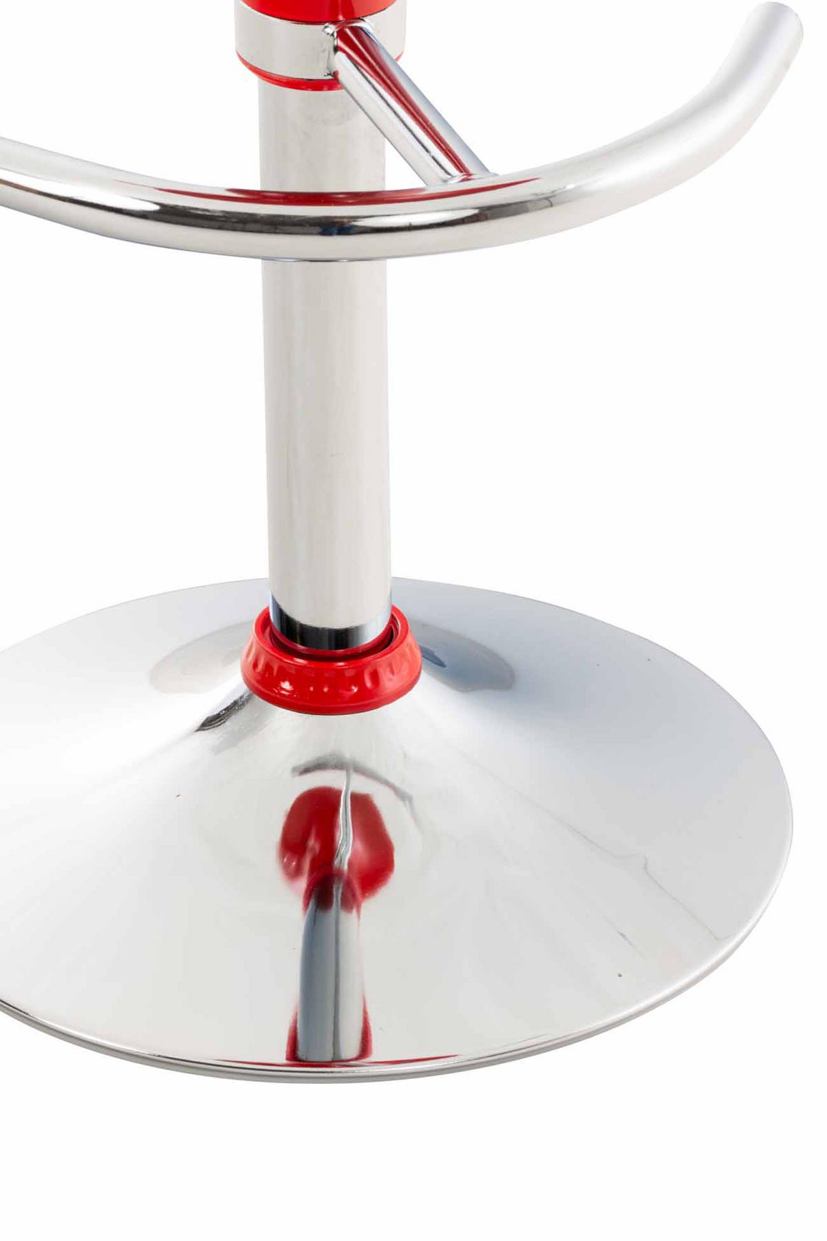 BARHOCKER 2er Set Kunststoff rot - Chromfarben/Rot, Kunststoff/Metall (37/87/37cm) - CLP