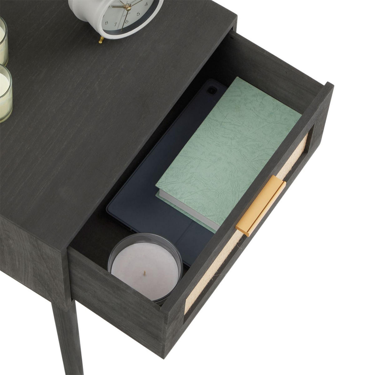 NACHTTISCH KIRAN - Schwarz, Holz (40/57/36cm) - CARO-Möbel