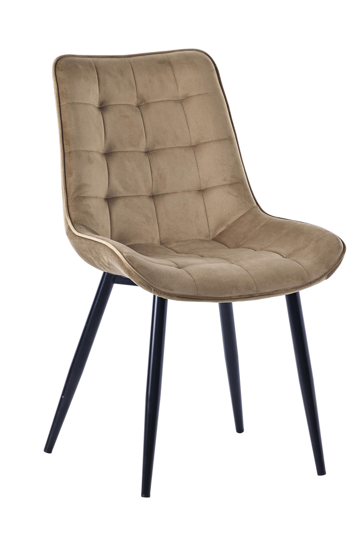 STUHL-SET 2 Stück aus Samt in Modernem Stil-YZ2 - Champagner, Textil (53/88/62.5cm) - HOMAVO