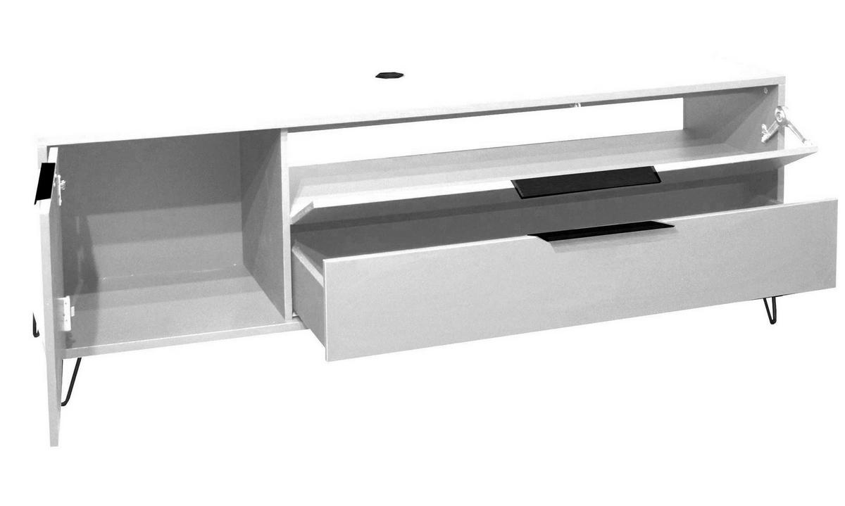 LOWBOARD Erna 168x45x62 Kreidegrau matt Lack - Hellgrau, Holzwerkstoff (168/62/45cm) - 58aufmkessel