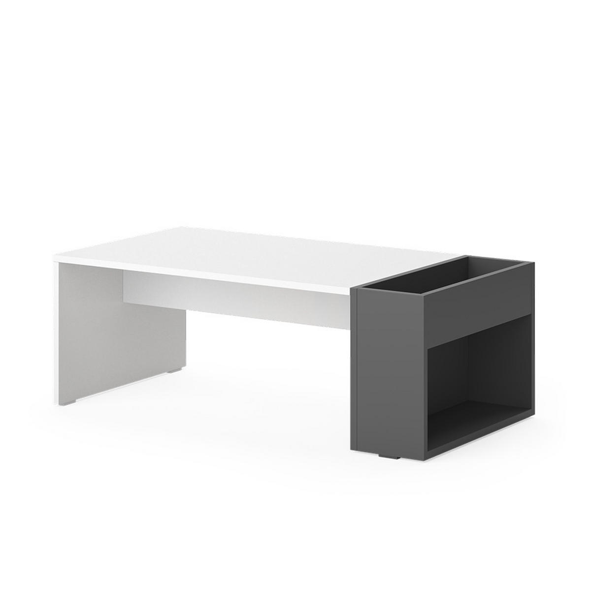 COUCHTISCH Chris Weiß/Anthrazit 95 x 49.4 cm - Anthrazit/Weiß, Holzwerkstoff (49.4/95/34cm) - Vicco