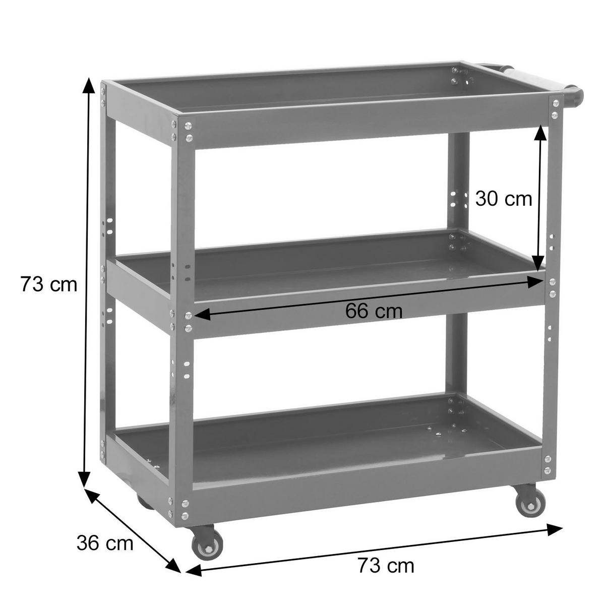WERKZEUGWAGEN Blau - Blau, Metall (73/73/36cm) - MCW