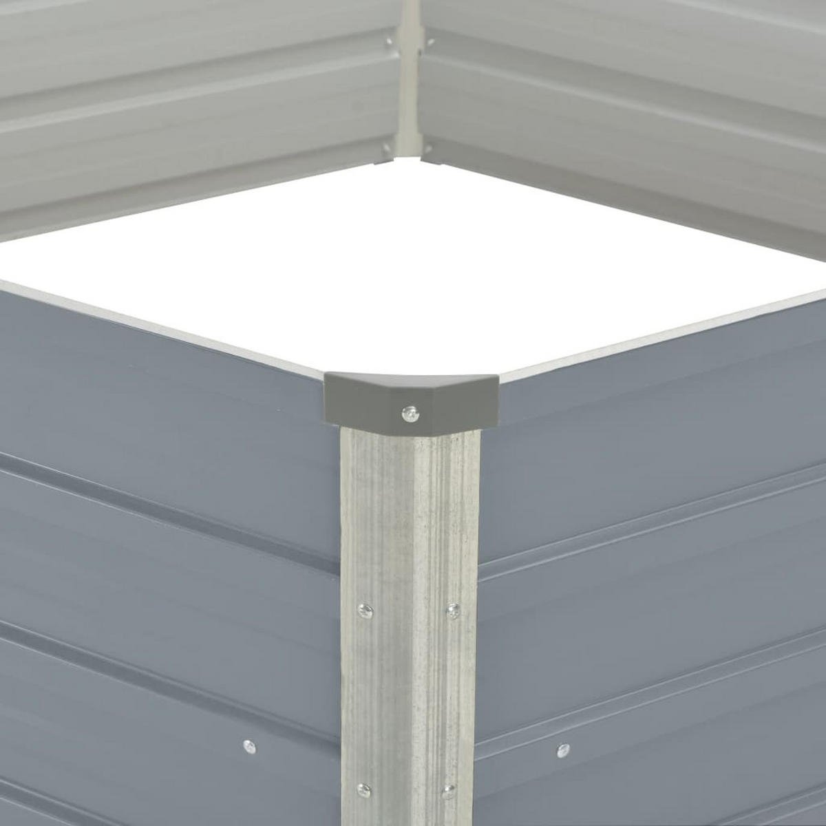 HOCHBEET 129/129/45 Cm Verzinkter Stahl Grau - Grau, Metall (129/46/129cm) - vidaXL