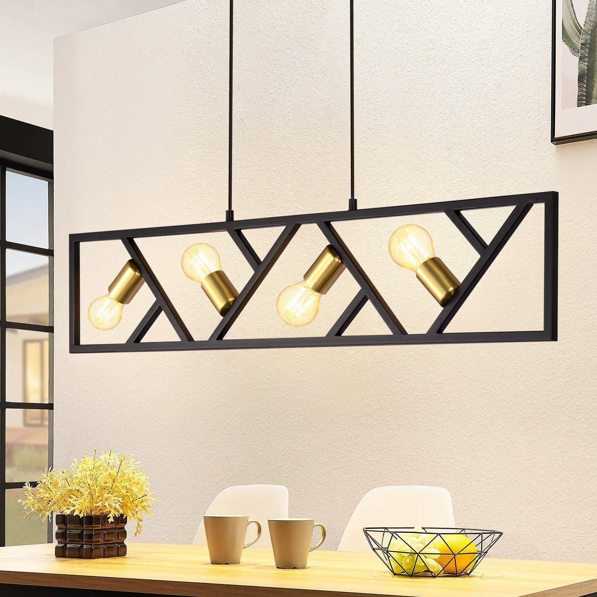 PENDELLEUCHTE Thaddeus 100/20/175 cm - Schwarz, Metall (100/20/175cm) - ZMH