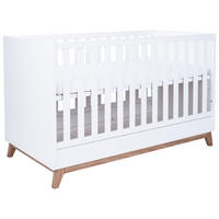 BABYBETT Lina 4x höhenverstellbar Weiß/Waluss - Walnussfarben/Weiß, Holz/Holzwerkstoff (70/140cm) - arthur berndt