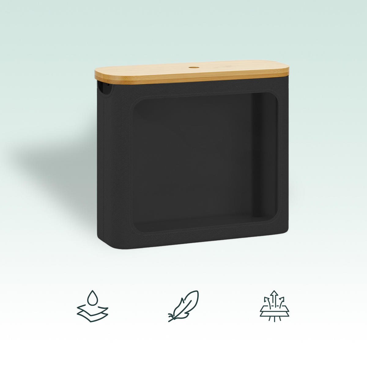 TOILETTENPAPIER-AUFBEWAHRUNG - Schwarz, Holz/Kunststoff (43/36/17cm) - Relaxdays