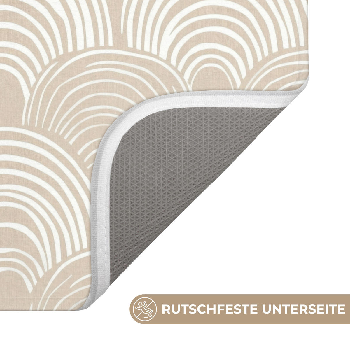 WC PŘEDLOŽKA Vlny - Textura - Béžová 40x60 cm - kašmírová, textil/plast (40/1cm) - OnlyWow
