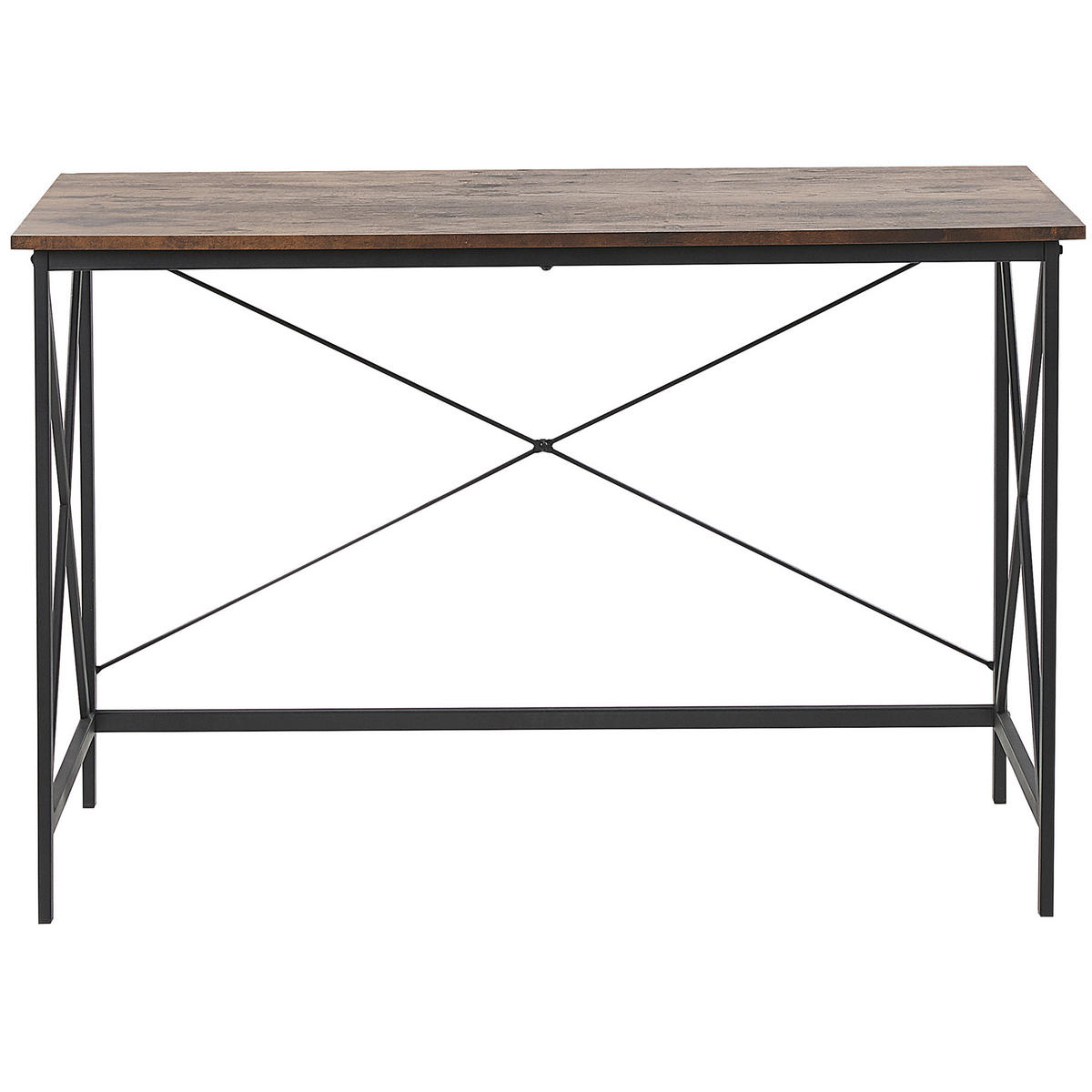 SCHREIBTISCH dunkler Holzfarbton 115/60/76 cm Futon - Dunkelgrau, Holzwerkstoff (60/115/76cm) - Beliani