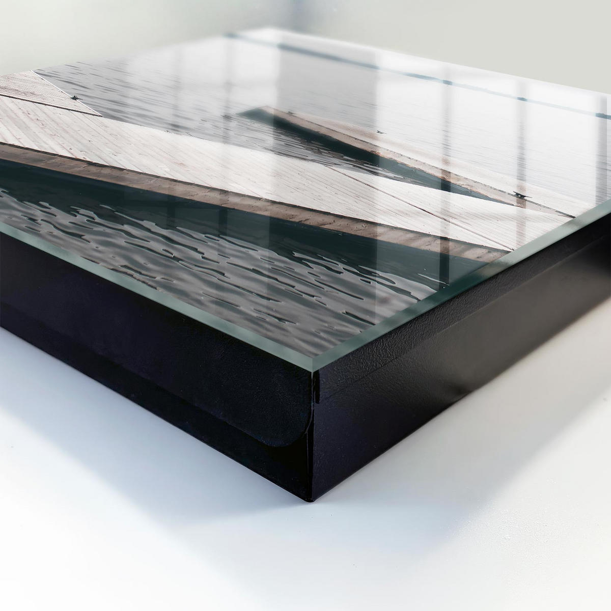 SCHLÜSSELBOX Schwarz 30x30 cm- Türöffnung nach rechts - Holzsteg - Grau, Metall (30/30/5cm) - TULUP
