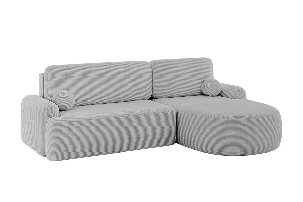 WOHNLANDSCHAFT mit Schlaffunktion und Bettkasten LIRA-L - 264x172x89 Grau - Grau, Holzwerkstoff/Textil (172/264cm) - ALTDECOR