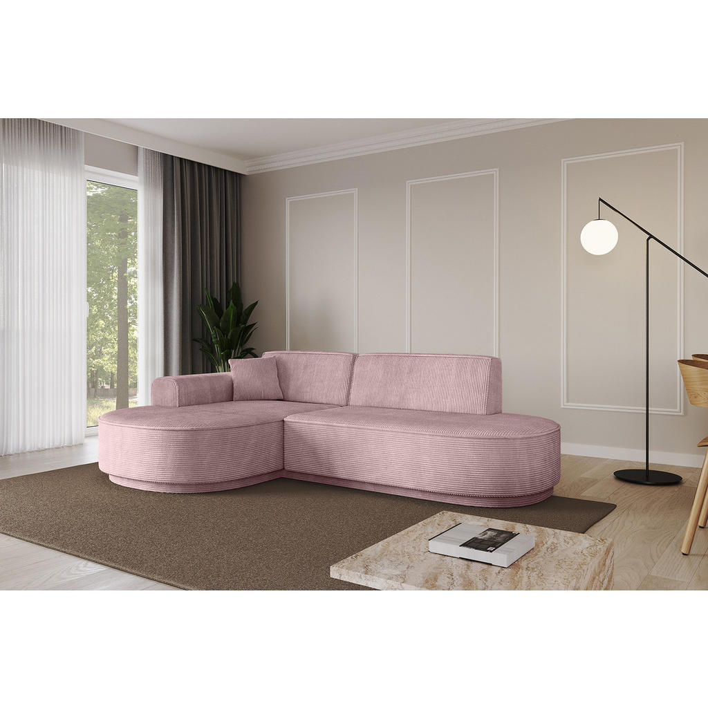 Thumbnail - Altdecor Ecksofa, Rosa, Textil, 3-Sitzer, L-Form, Ottomane links, 234x163 cm, Wohnzimmer, Sofas & Couches, Wohnlandschaf...
