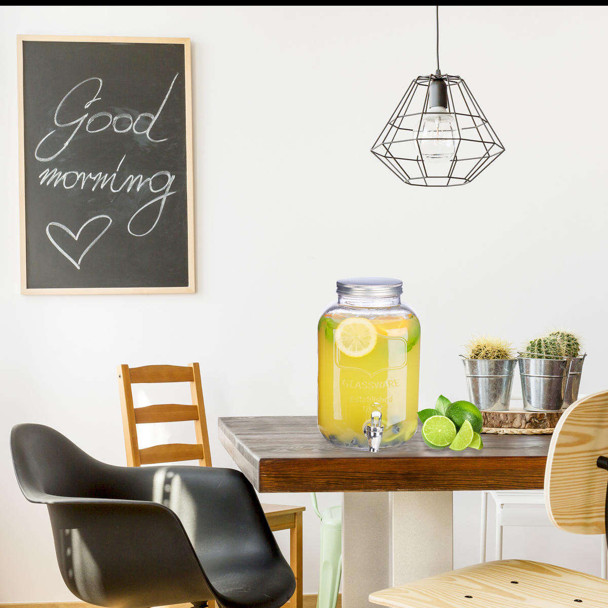 GETRÄNKESPENDER - Transparent, Glas/Kunststoff (5L) - Relaxdays