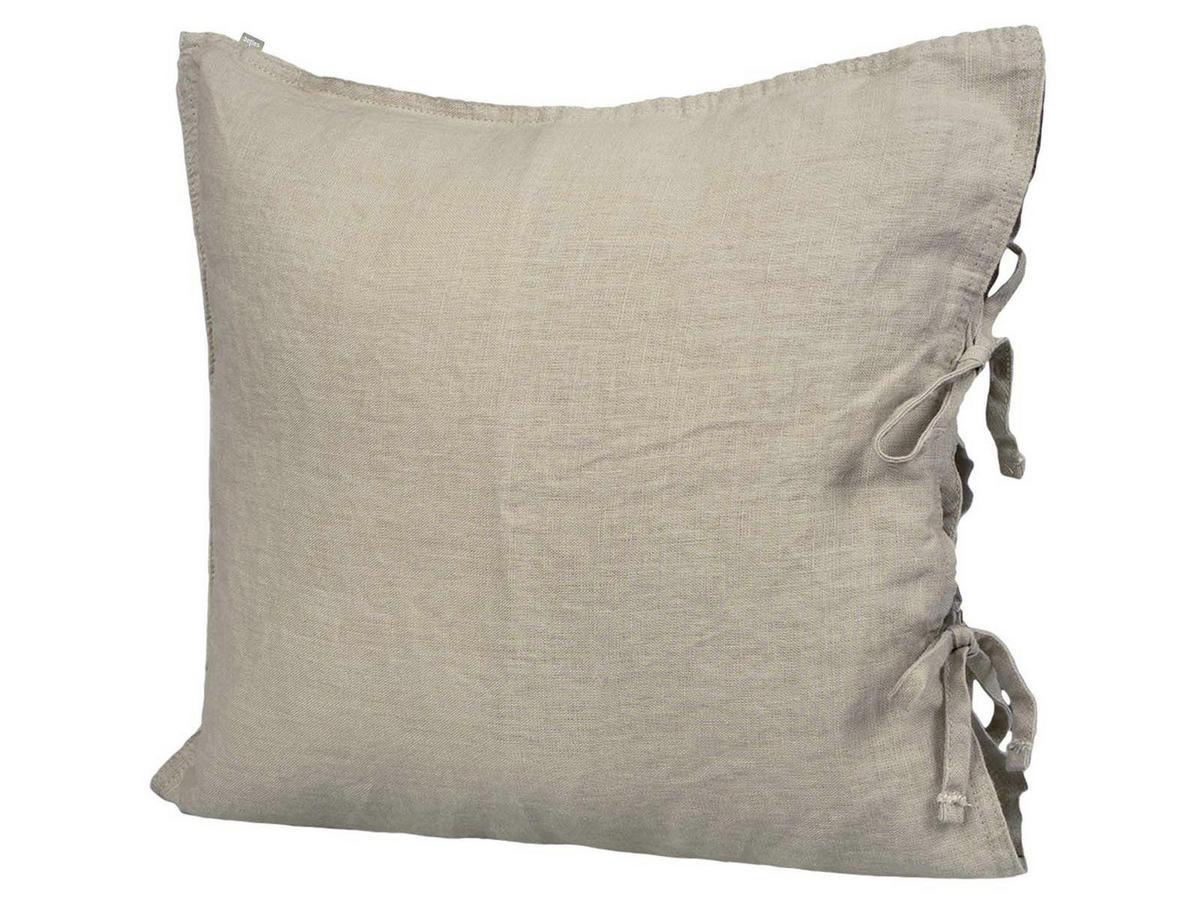 KISSENBEZUG reines Leinen leinen-taupe 80/80 cm - Taupe, Naturmaterialien (80/80cm) - beties Heimtextil