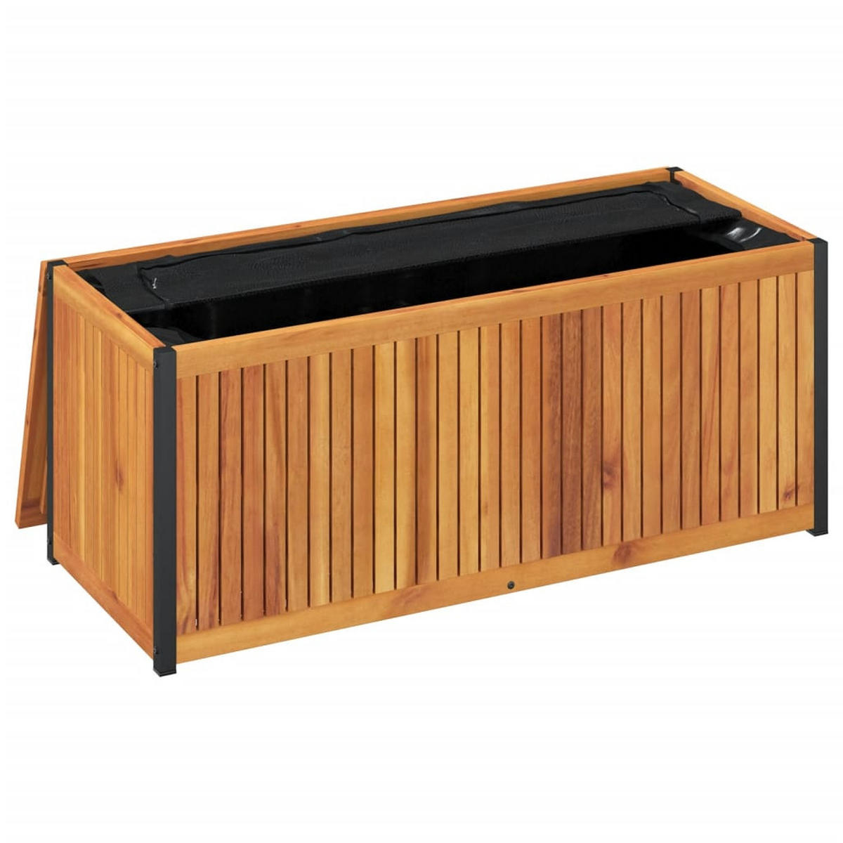 GARTENBOX mit Praktischer Griff, 110/45/42/53 cm, aus Massivholz Akazie und Stahl - Braun, Holz (45/53/110cm) - vidaXL