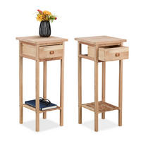 2XTELEFONTISCH - Hellbraun, Holz/Holzwerkstoff (25/25/60cm) - Relaxdays