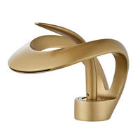 WASCHTISCHARMATUR Messing, Gold, Heiß-/Kaltwasser - Goldfarben, Metall (5/15/9cm) - Kaket