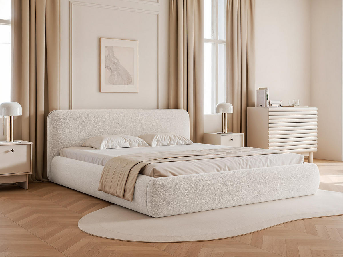 POLSTERBETT Herat 180x200 cm, Weiß - Weiß, Textil (200/180cm) - Fedve