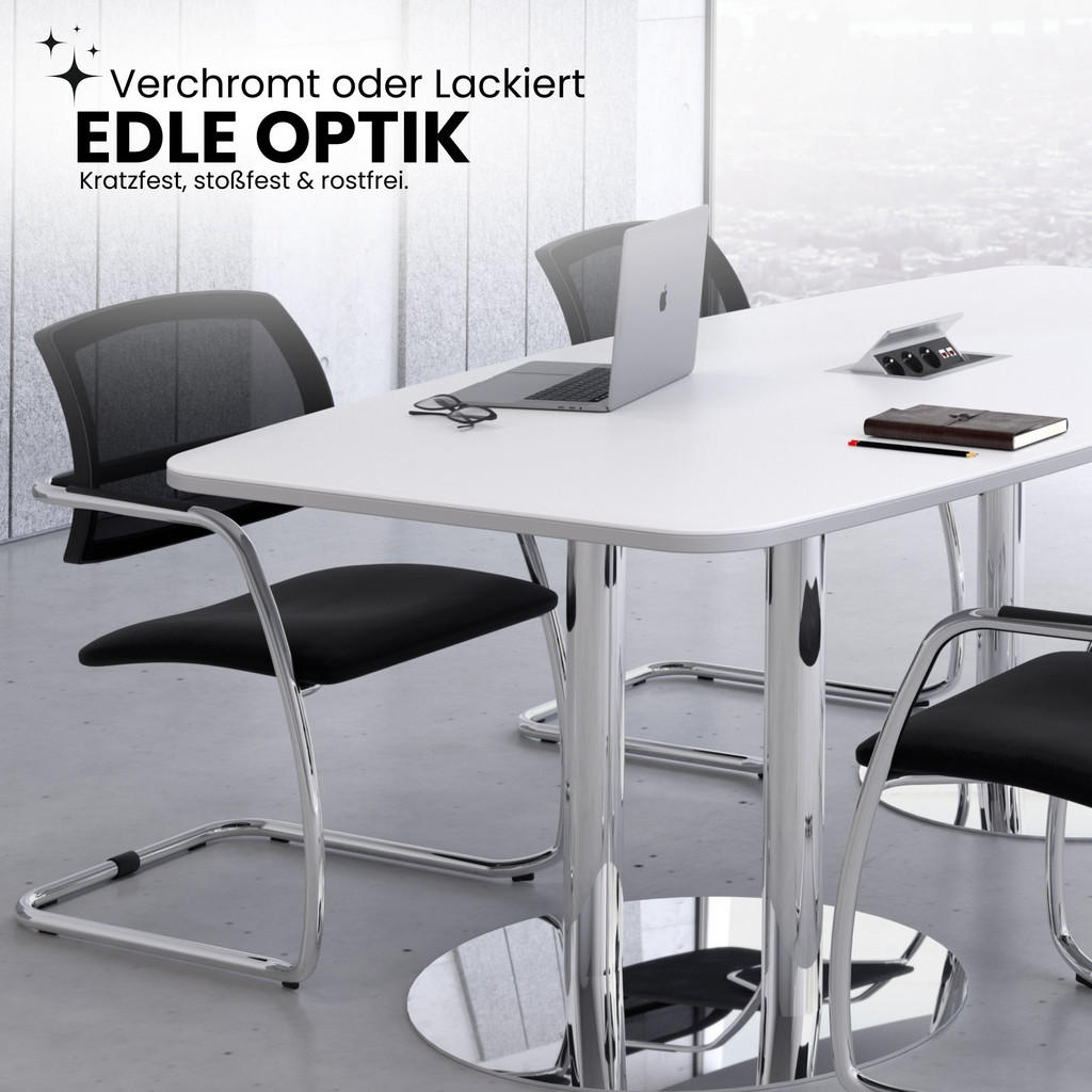 Thumbnail - bümö Konferenztisch, Buche, Graphit, Holzwerkstoff, Nachbildung,Buche, Oval, 400x74x130 cm, FSC Mix, Arbeitszimmer, Schr...