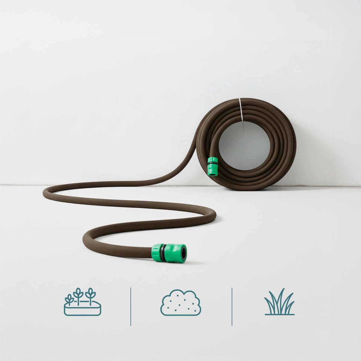 TROPFSCHLAUCH - Braun, Kunststoff/Metall (5000cm) - Relaxdays