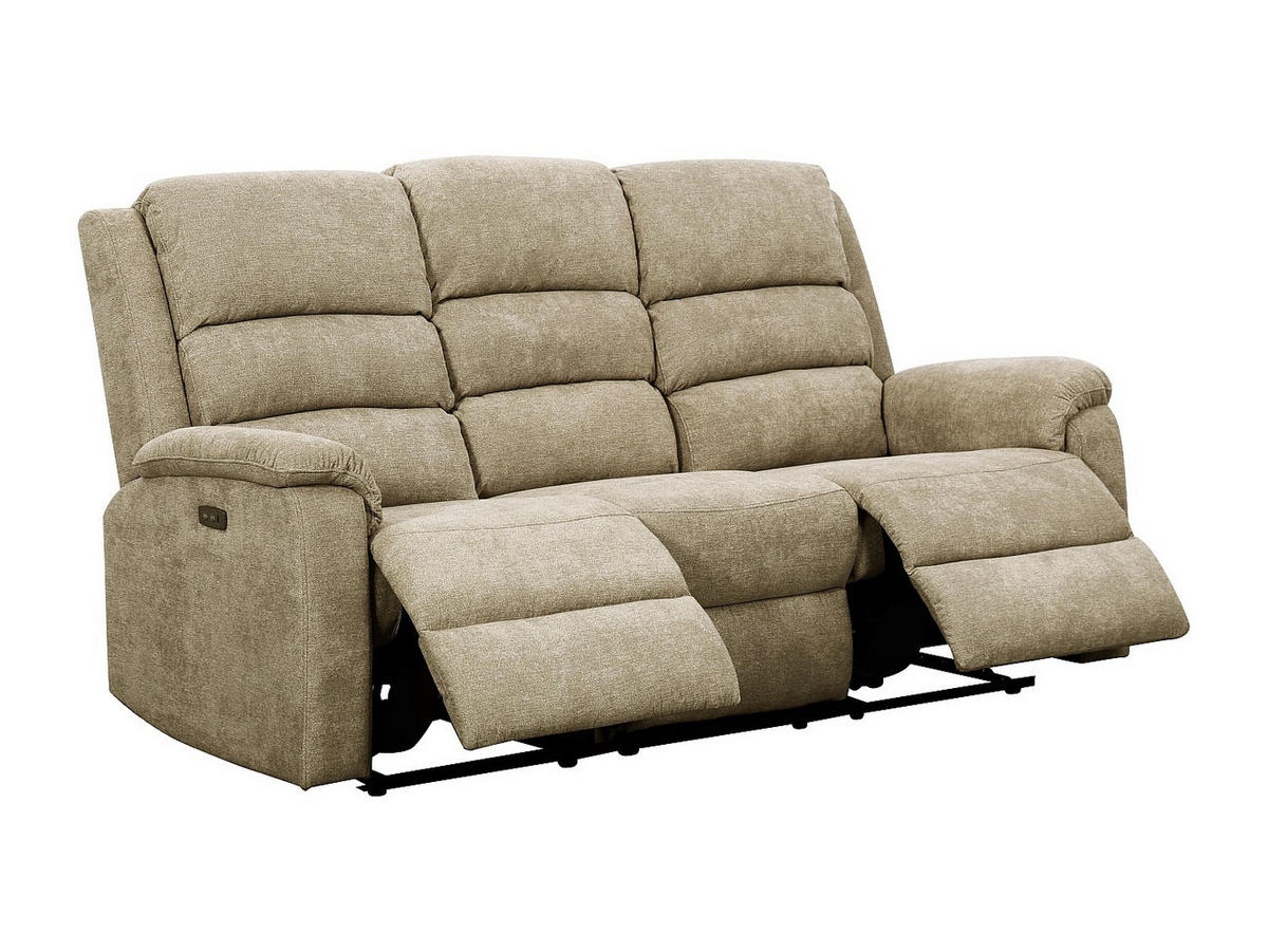 RELAXSOFA - 3 Personen - stoff - taupe Nevers - Taupe, Textil (187/103/95cm) - Vente-Unique