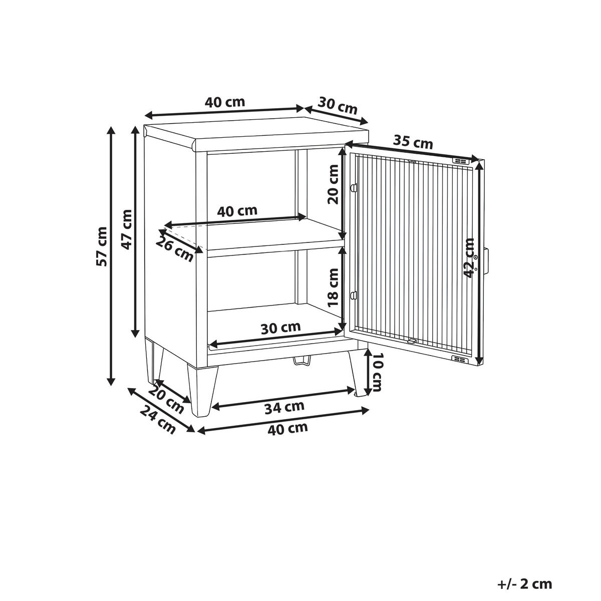 BÜROSCHRANK Metall Hellgrau Oreti - Hellgrau/Grau, Metall (40/57/30cm) - Beliani