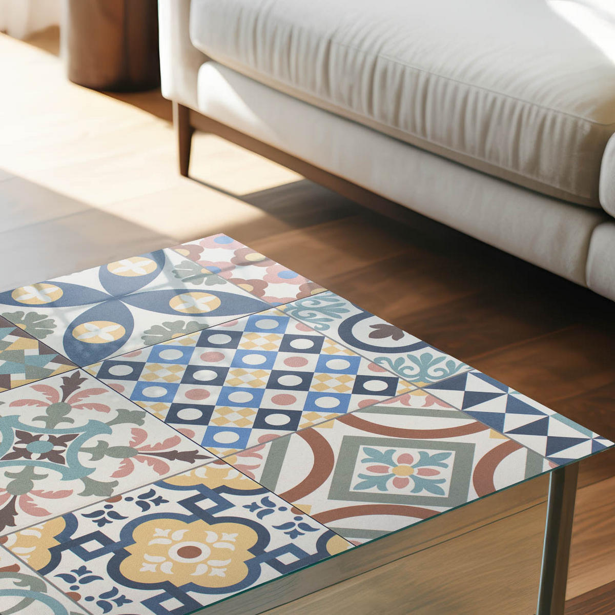 GLASPLATTE 80x60 cm – Mosaikmuster - Grau, Glas (0.4/80/60cm) - ArtPrintCave