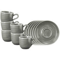 ESPRESSOTASSEN MIT UNTERTASSEN Terra Perlgrau 0,09 l 6er Set - Grau, Keramik (12/7.8/12cm) - Seltmann Weiden