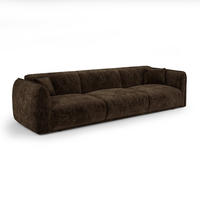 SOFA LUSH Gemusterter Samt Espressobraun 235cm - Dunkelbraun/Braun, Textil (235/72.5/90cm) - Premium Interiors