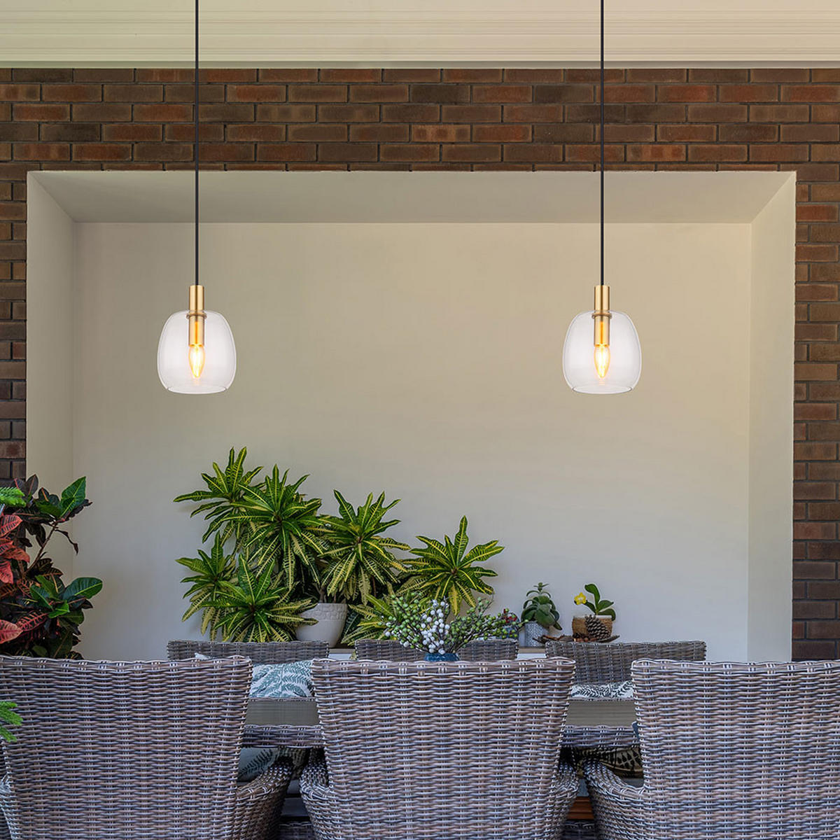 HÄNGELEUCHTE Aluminium Schwarz klar - Schwarz, Glas (16/16/120cm) - Globo Lighting