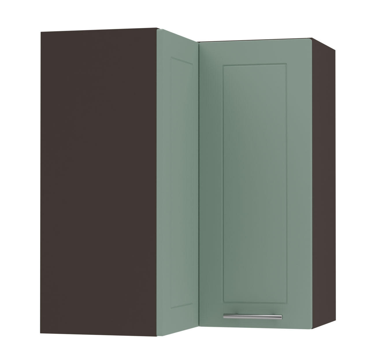 ECKHÄNGESCHRANK Kvantum W12/60 Mint Matt / Lava Matt 60 / 60 / 72cm - Dunkelgrau/Mintgrün, Holz/Holzwerkstoff (60/72/60cm) - Feldmann-Wohnen