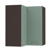 ECKHÄNGESCHRANK Kvantum W12/60 Mint Matt / Lava Matt 60 / 60 / 72cm - Dunkelgrau/Mintgrün, Holz/Holzwerkstoff (60/72/60cm) - Feldmann-Wohnen