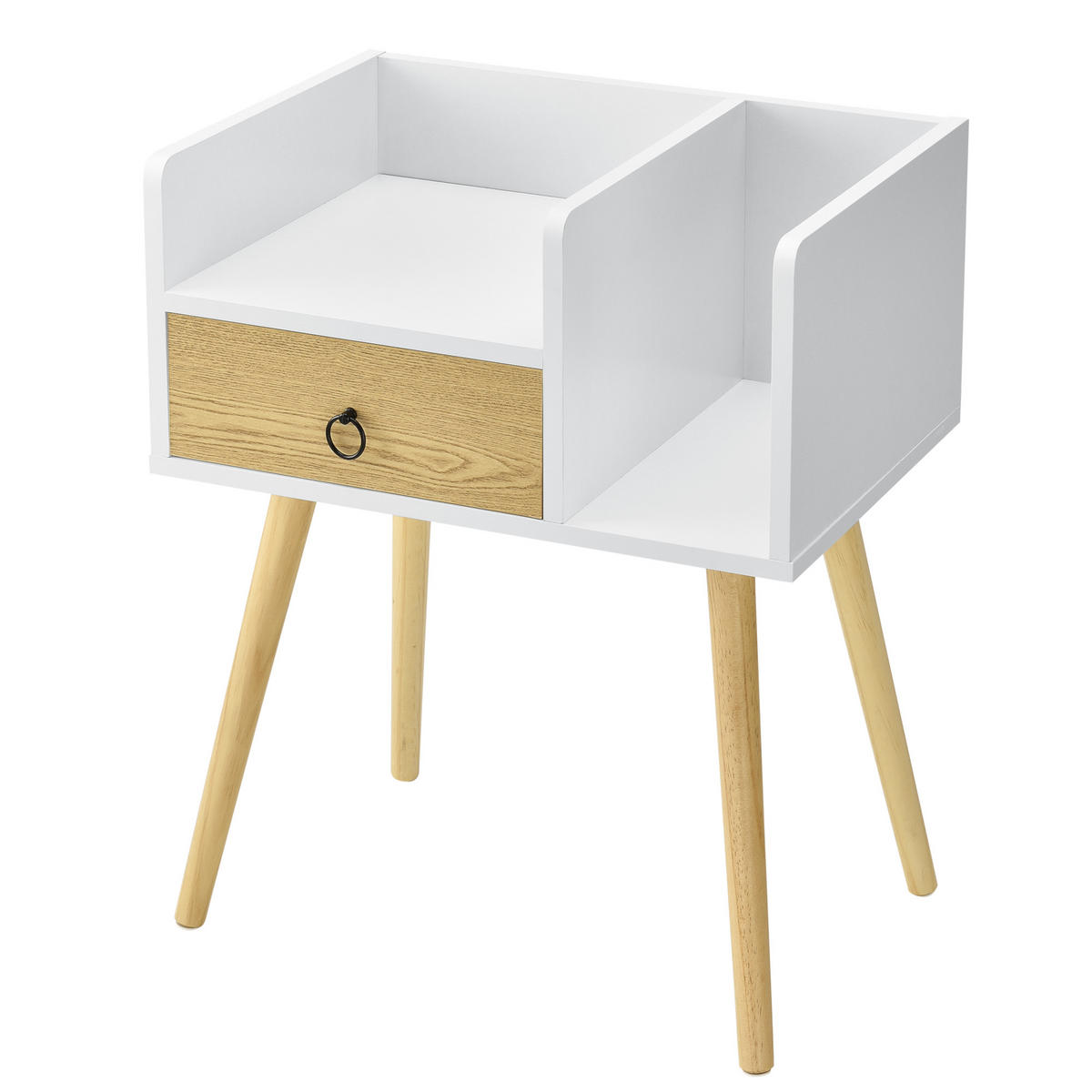 NACHTTISCH Gibbston - Weiß, Holzwerkstoff (50/64/36cm) - [en.casa]