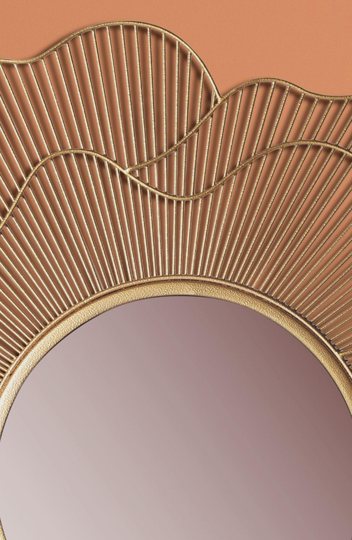 WANDSPIEGEL Rund Metall Gold 77 cm Blütenform - Goldfarben, Glas (77/77/3cm) - KADIMA DESIGN