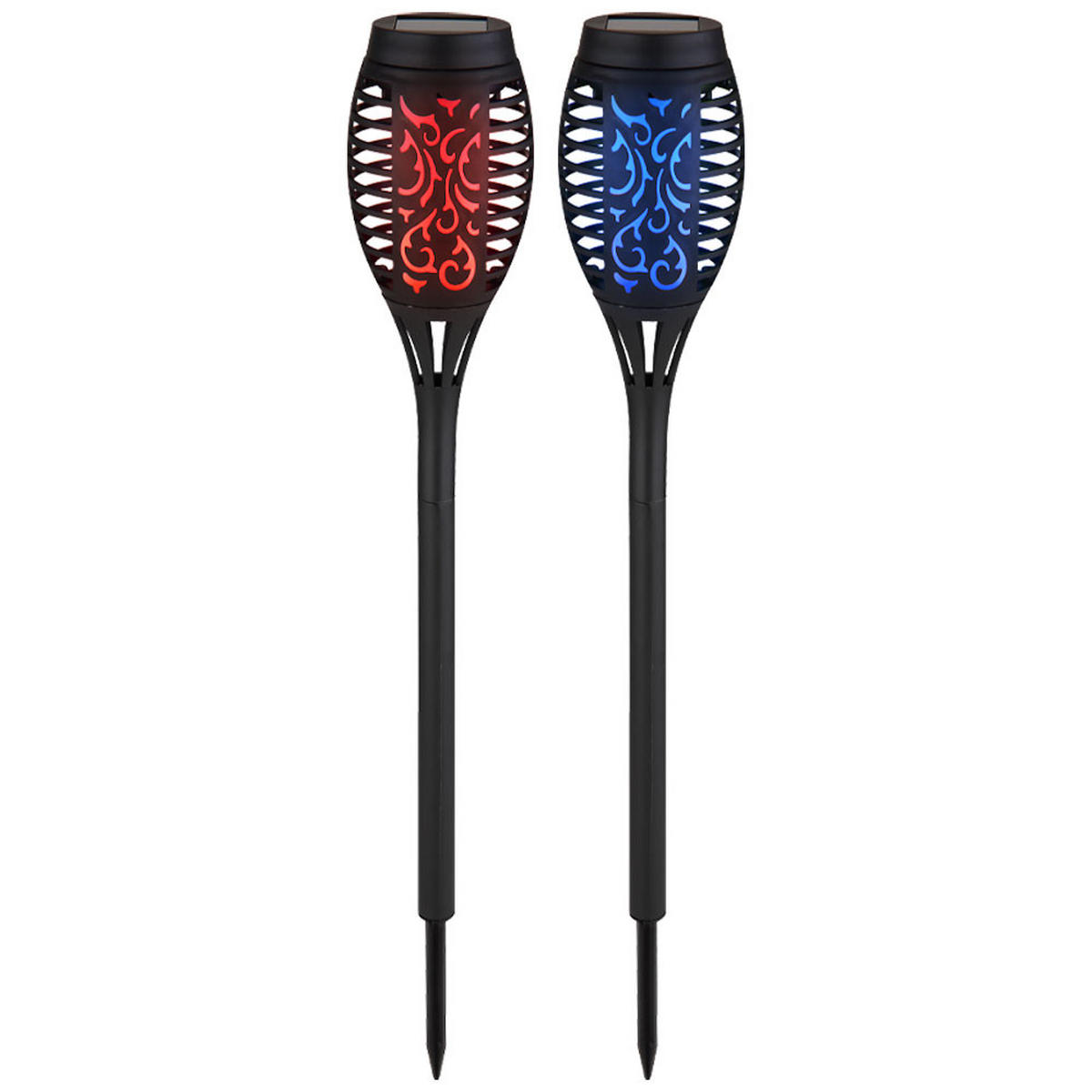 LED AUSSENLEUCHTE Solar Schwarz - Schwarz, Kunststoff (7.5/7.5/50.5cm) - Globo Lighting