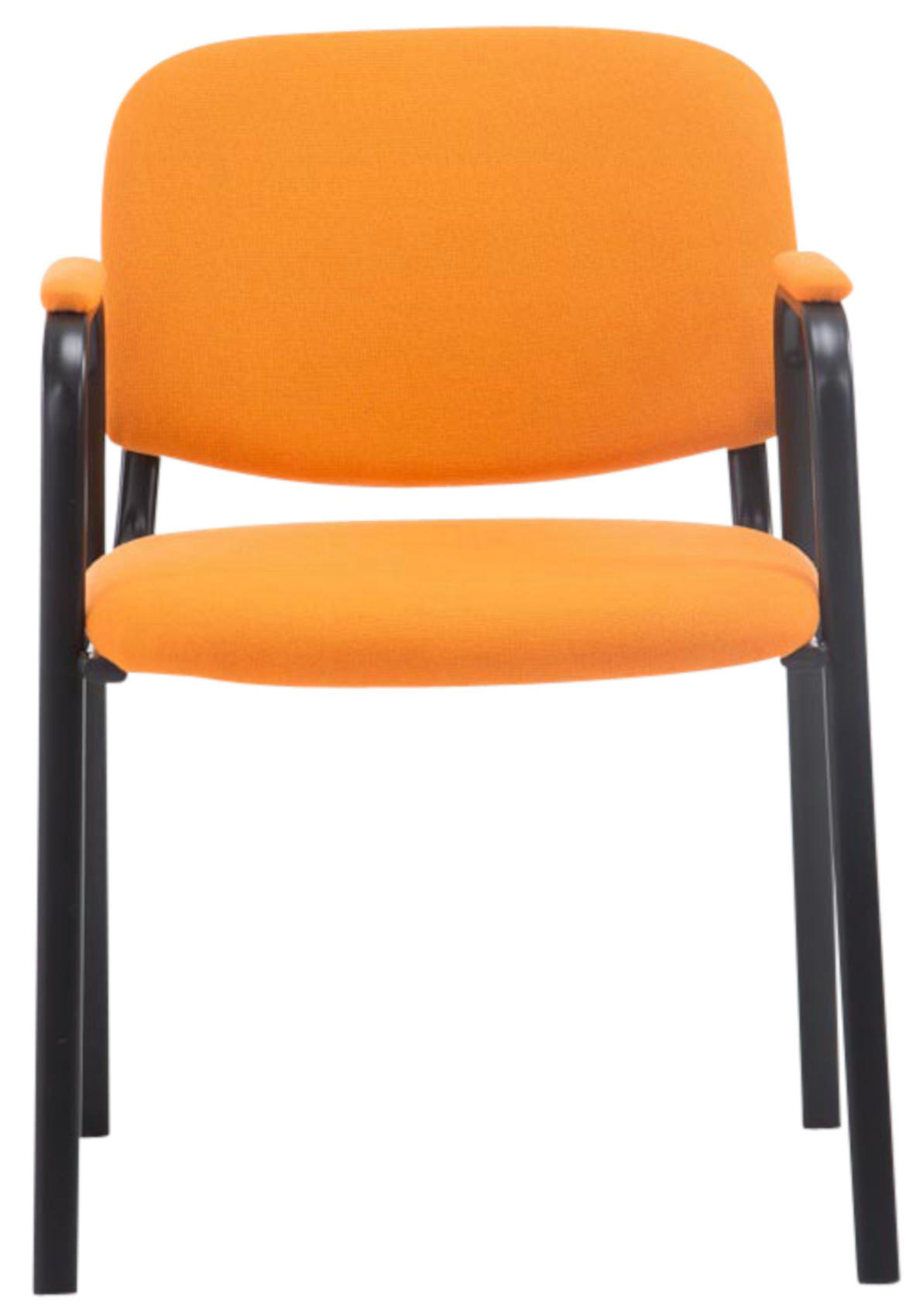 BESUCHERSTUHL 4er Set Stoff orange - Schwarz/Orange, Textil/Metall (53/79/55cm) - CLP